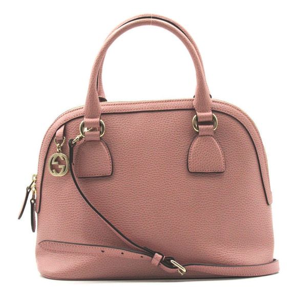 Gucci Metal Fittings Bag Leather Pink 2-way Shoulder Bag - Picture 1 of 6